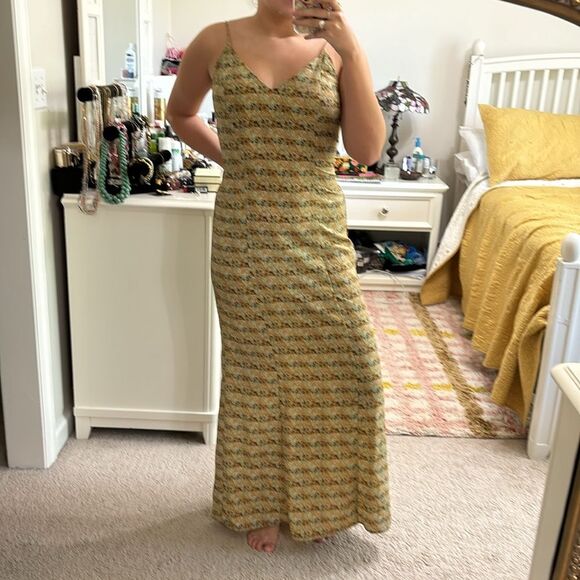 Vintage 90’s Dress S Wear Micro Floral Vneck Rampage Neutral Maxi Y2K 20… - Picture 7 of 7